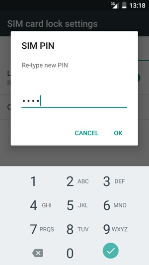 Confirm your new SIM PIN and select OK