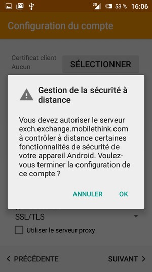 Sélectionnez OK