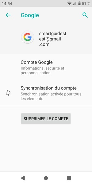 Sélectionnez Synchronisation du compte