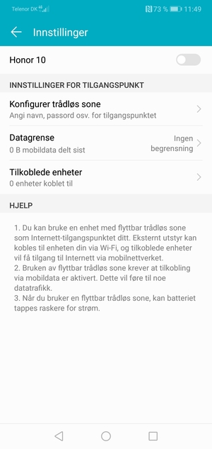 Velg Konfigurer trådløs sone
