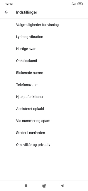 Vælg Telefonsvarer