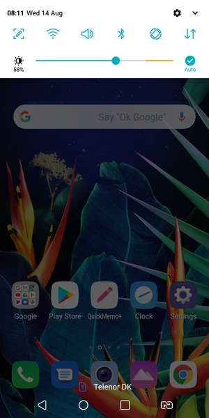 Slide down the top menu again