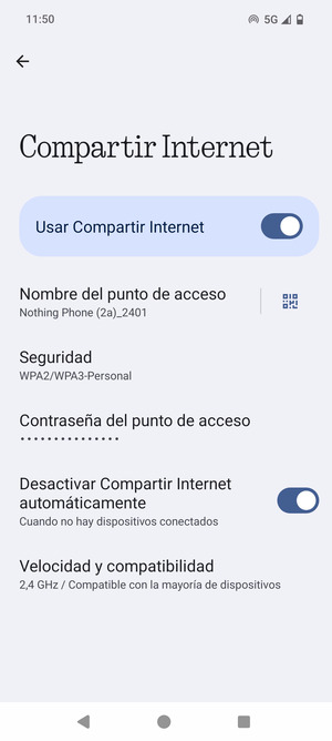 El teléfono ha sido configurado para su uso como módem