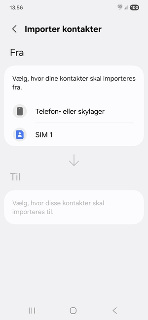 Vælg SIM 1 eller SIM 2