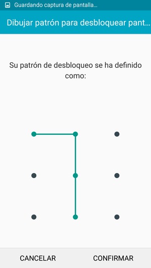 Dibuje de nuevo el patrón de desbloqueo y seleccione CONFIRMAR