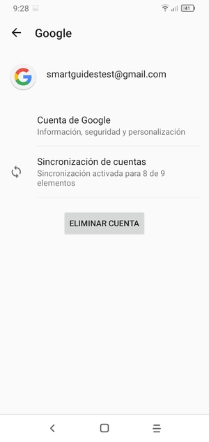 Seleccione Sincronización de cuentas