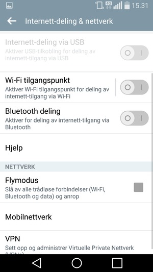 Bla til og velg Mobilnettverk