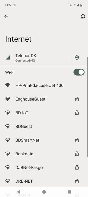 Select the wireless network you want to connect to