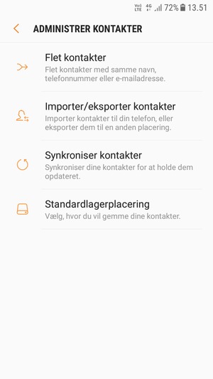 Vælg Importer/eksporter kontakter