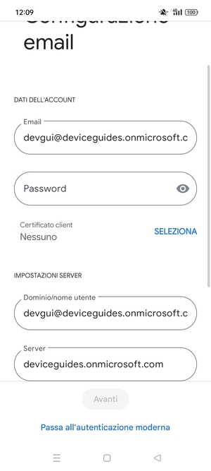 Inserisci la tua password