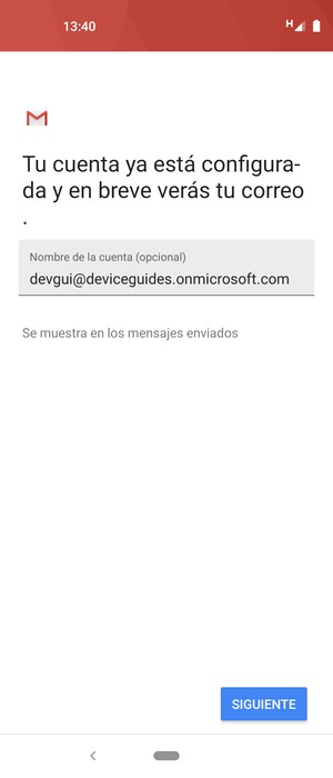 Déle a su cuenta un nombre y seleccione SIGUIENTE