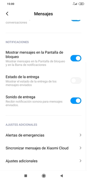 Desplácese y seleccione Ajustes adicionales