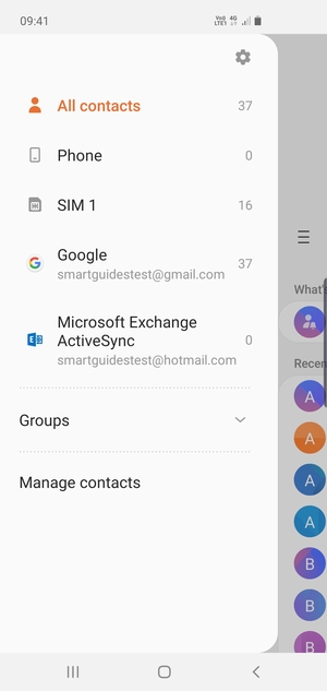 Select Manage contacts