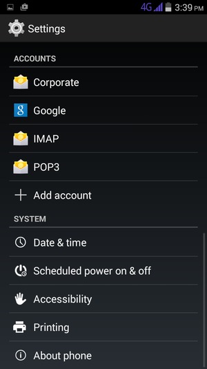 Scroll to and select About phone