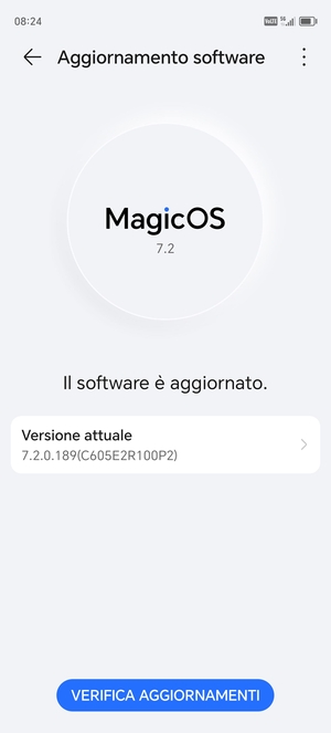 Se il tuo telefono è aggiornato, vedrai la seguente schermata
