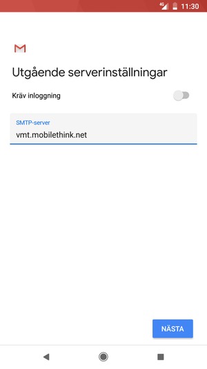 Stäng av Kräv inloggning och välj NÄSTA