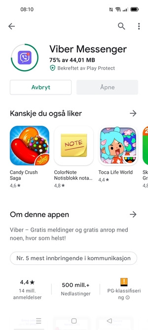 Vent til installasjonen er ferdig