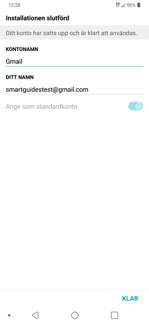 Ge ditt konto ett namn och ange ditt namn. Välj KLAR