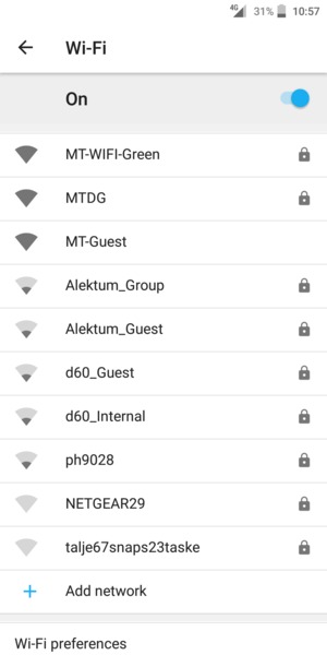 Select the wireless network you want to connect to