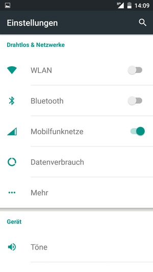 Wählen Sie Mobilfunknetze