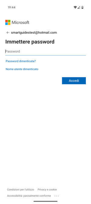 Inserisci la tua password e seleziona Accedi