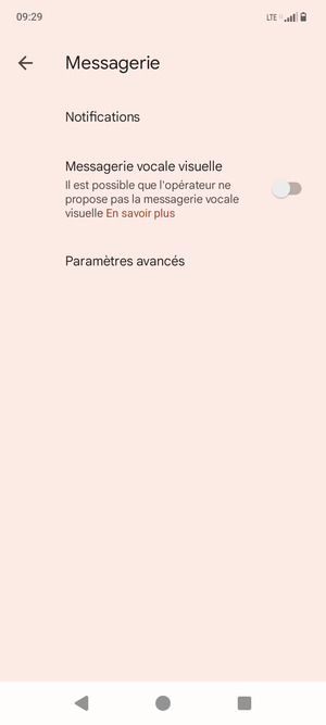 Sélectionnez Paramètres avancés