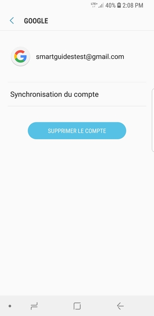 Sélectionnez Synchronisation du compte