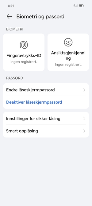 Telefonen din er nå sikret med en skjermlås