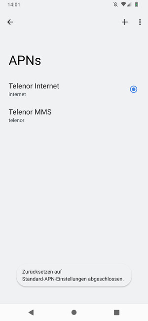 Wählen Sie Neuer APN