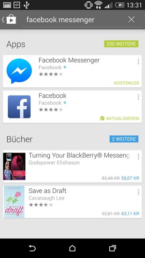 Wählen Sie die App