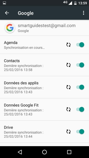 Vos informations seront synchronisées