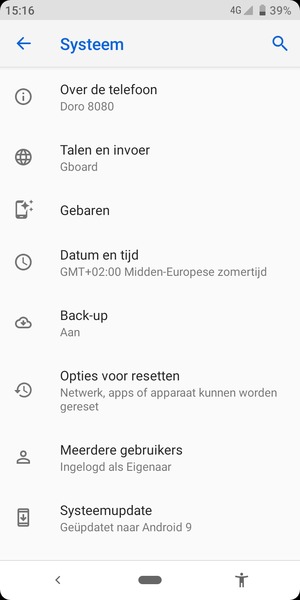 Selecteer Systeemupdate