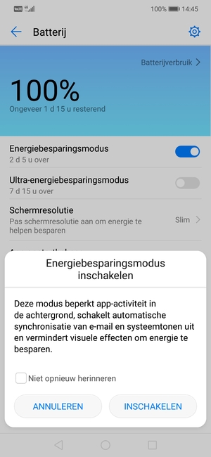Selecteer INSCHAKELEN