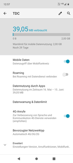 Wählen Sie Erweitert