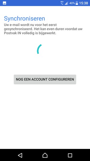 Wacht tot het synchronisatieproces beëindigd is