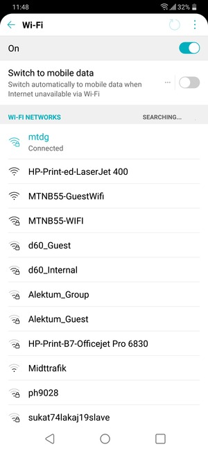 You are now connected to the Wi-Fi network