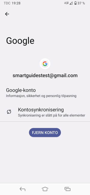 Velg Kontosynkronisering