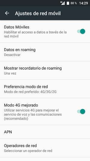 Seleccione Preferencia modo de red