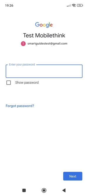 Enter your Gmail password and select Next