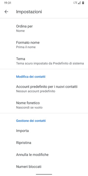 Scorri e seleziona Importa