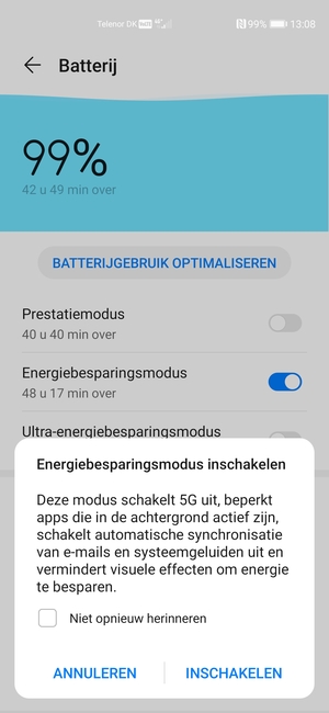 Selecteer INSCHAKELEN