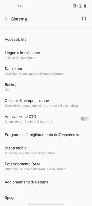 Seleziona Aggiornamenti di sistema