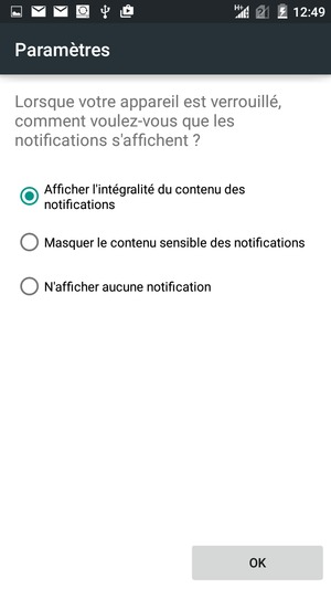 Sélectionnez votre option préférée et sélectionnez OK