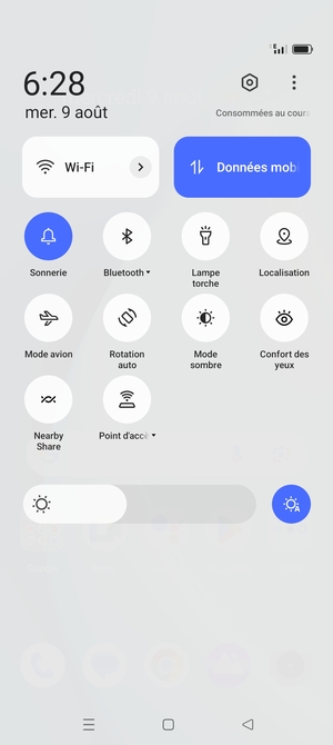 Sélectionnez le bouton  Paramètres