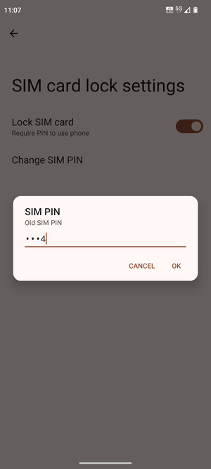 Enter Old SIM PIN and select OK