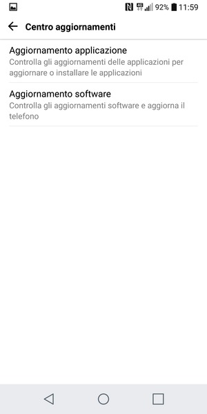 Seleziona Aggiornamento software