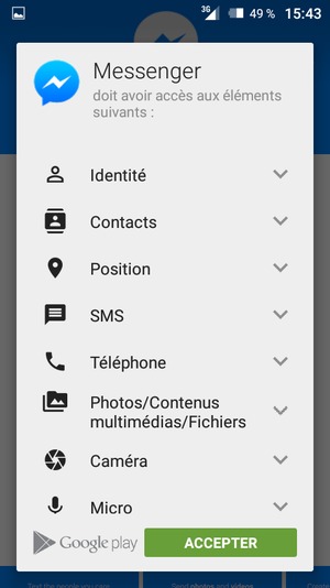Sélectionnez ACCEPTER