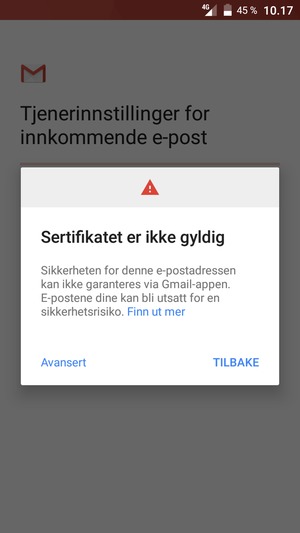 Velg TILBAKE