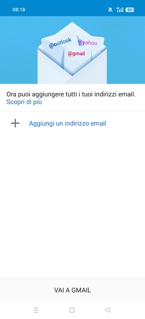 Seleziona Aggiungi un indirizzo email