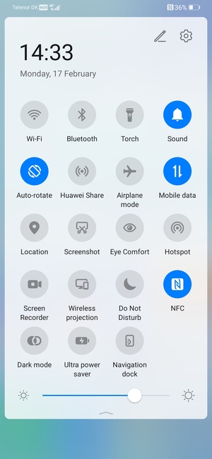 Adjust brightness to the required level